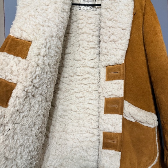 Vintage 1960s Jo O Kay Suede Leather Sherpa Lined Western Rancher Jacket 38 - Picture 5 of 14